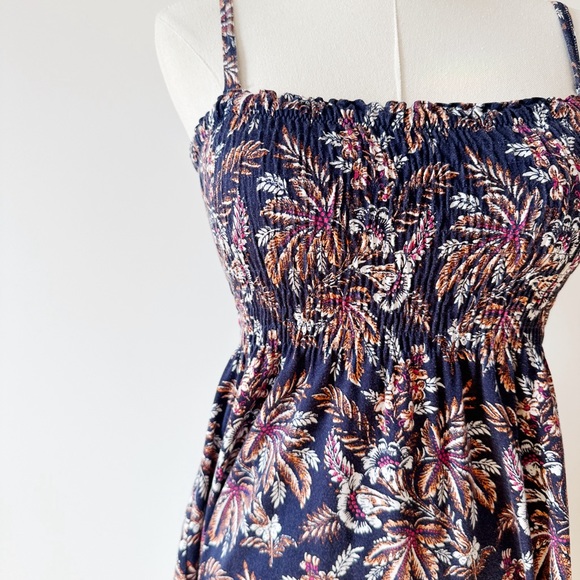 Uniqlo tropical print women smoked maxi dress size small - Picture 2 of 8